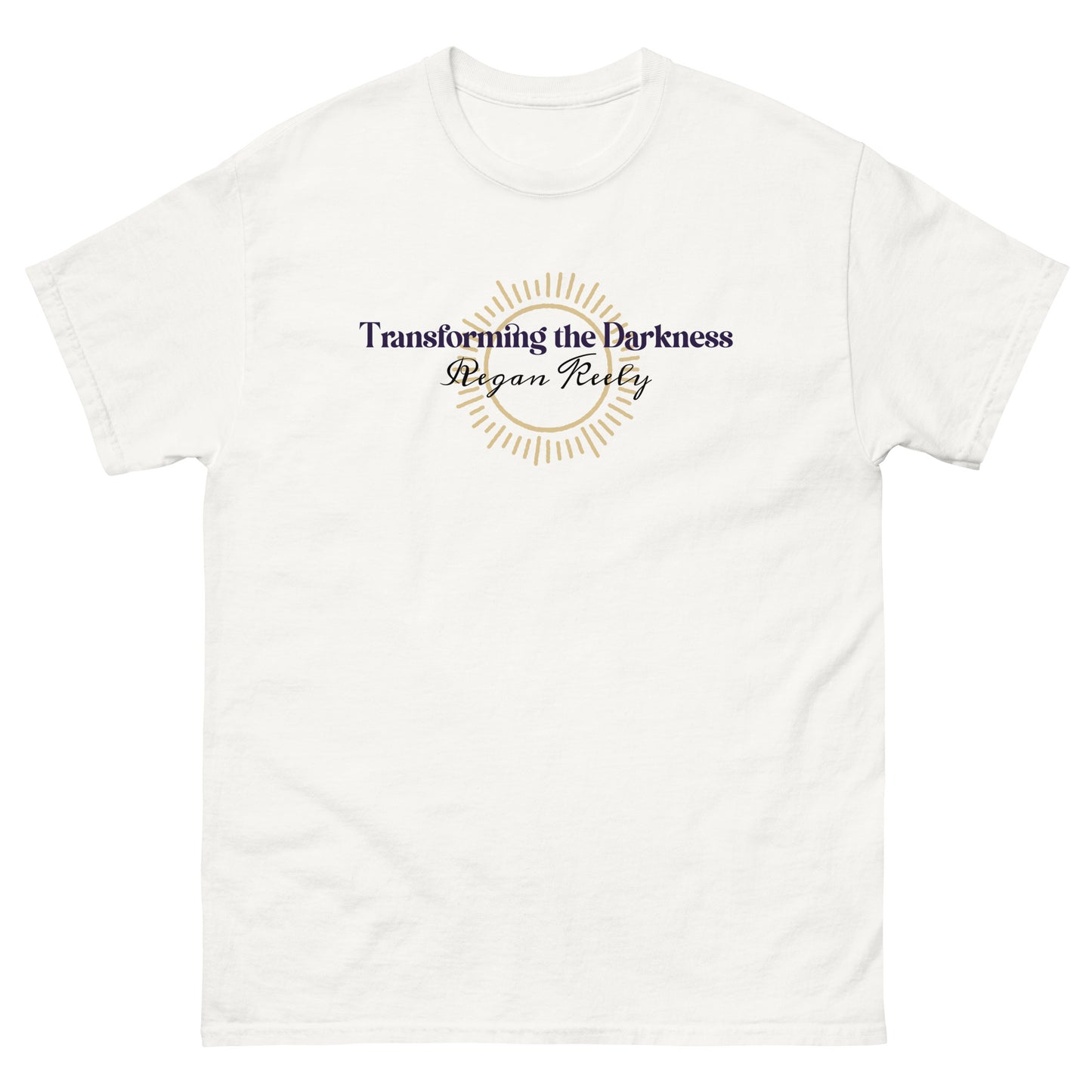 Transforming the Darkness Unisex T-Shirt - Sun &  Flower of Life Symbol on Back
